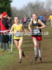 Lydia Turner (North East) and Harriet Knowles-Jones (Cheshire) lead the under-17 womens Inter Counties Cross Country, Cofton Park, Birmingham. Photo: David T. Hewitson/Sports for All Pics